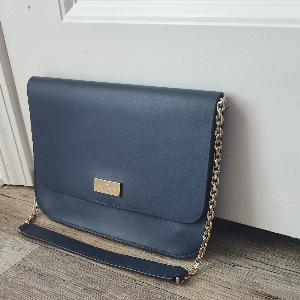 Kate Spade Blue Shoulder Bag with Gold Accents - Picture 3 of 10